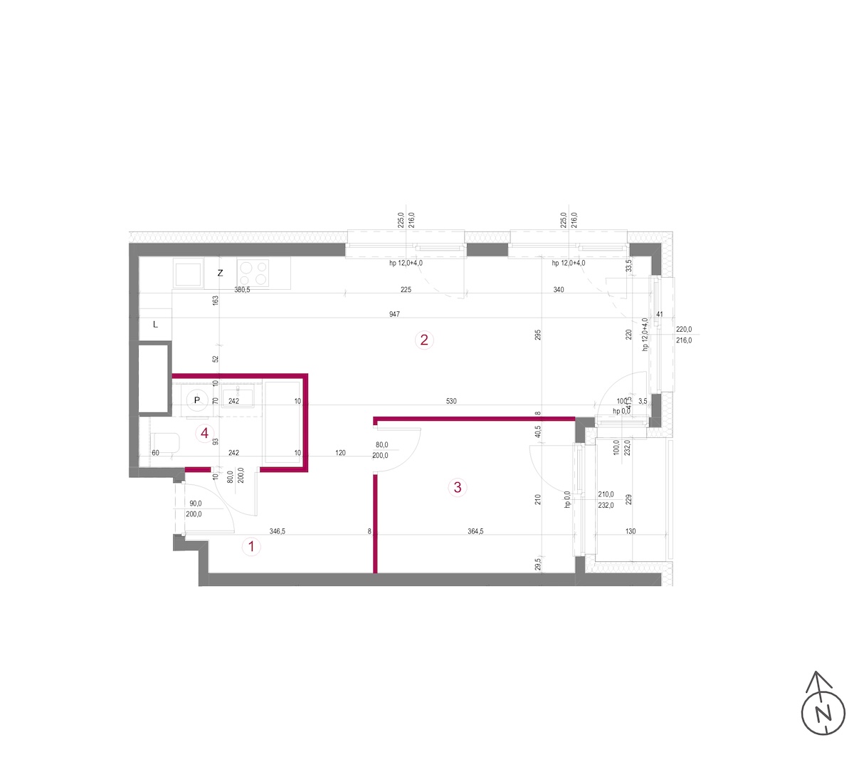 Plan mieszkania 2.1/2/M4